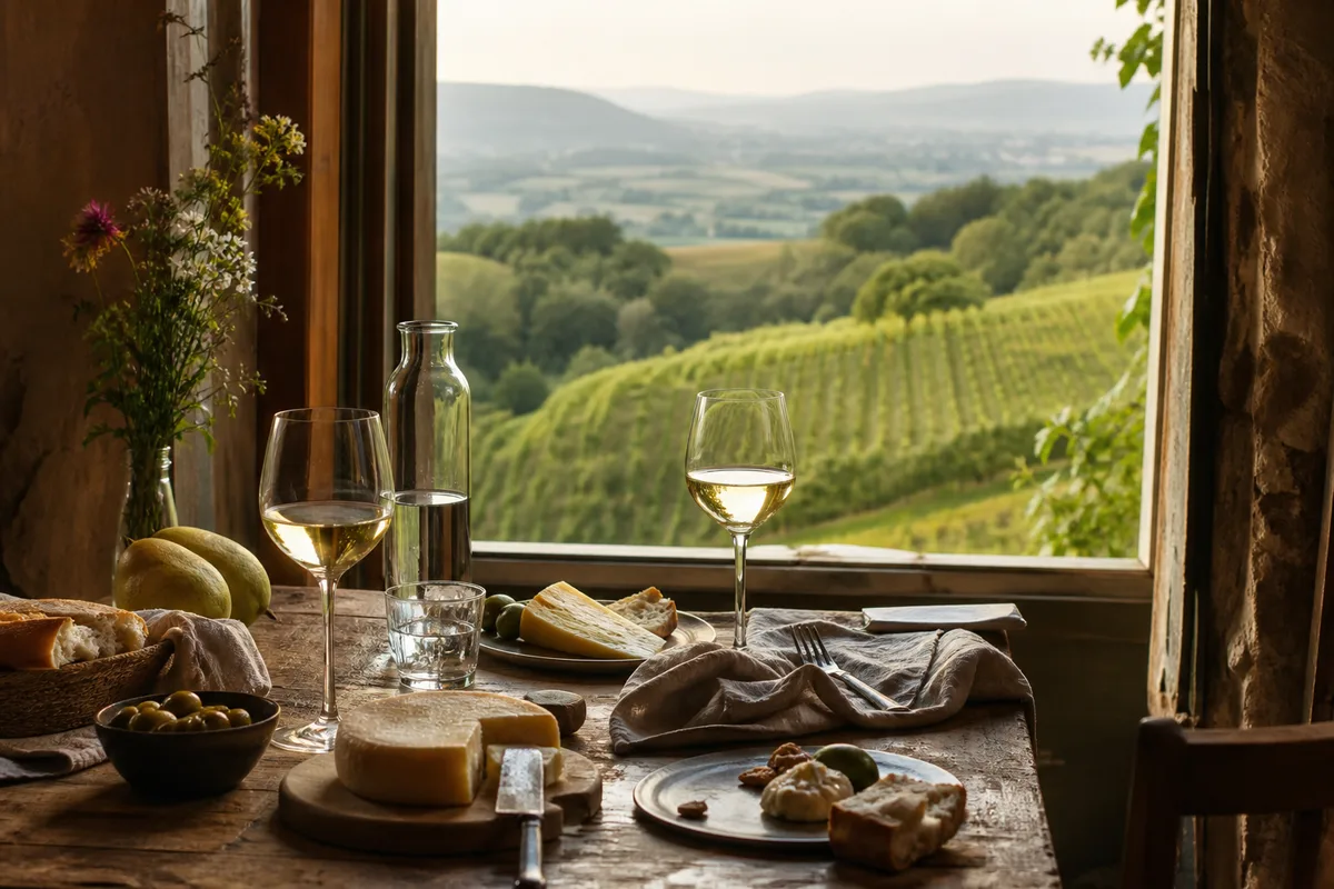 Vignoble du Bugey sur les coteaux dominant le bassin de Belley