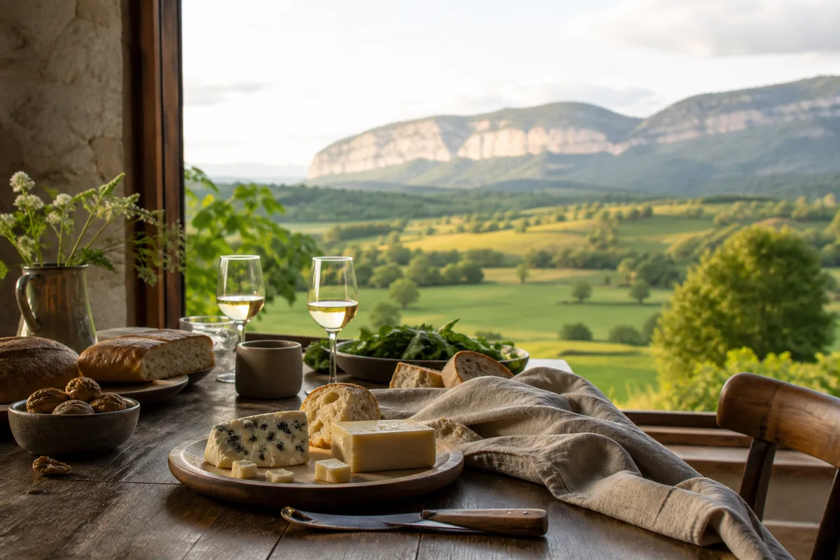 Vue sur la chaîne du Jura depuis les prés du Pays de Gex